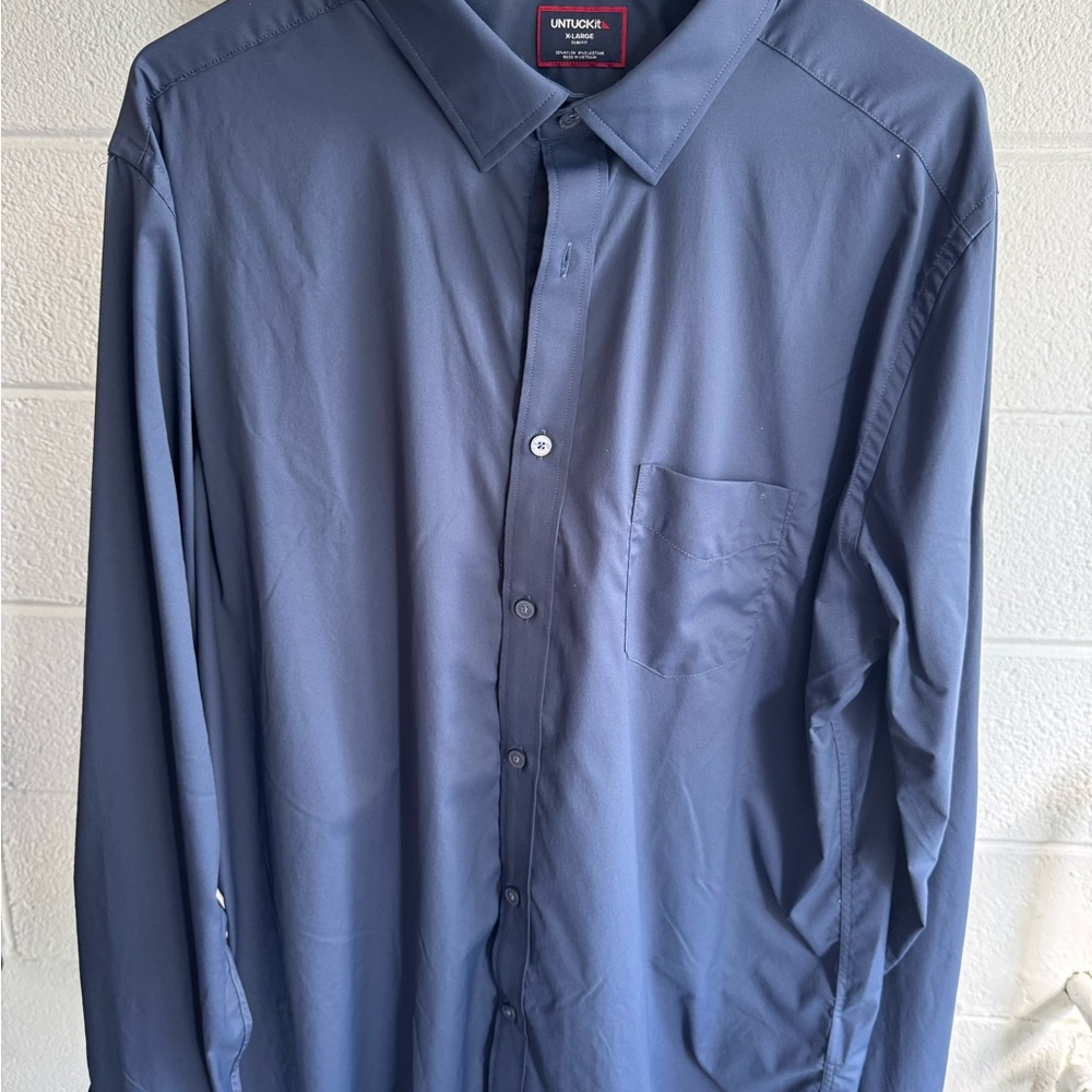 UNTUCKit Men's Navy Dress Shirt